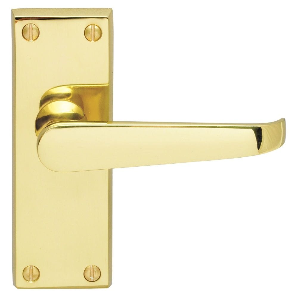 Carlisle Brass Door Furniture Polished Brass / Latch Handles Carlisle Brass - Victorian Lever on Latch Backplate - Polished Brass