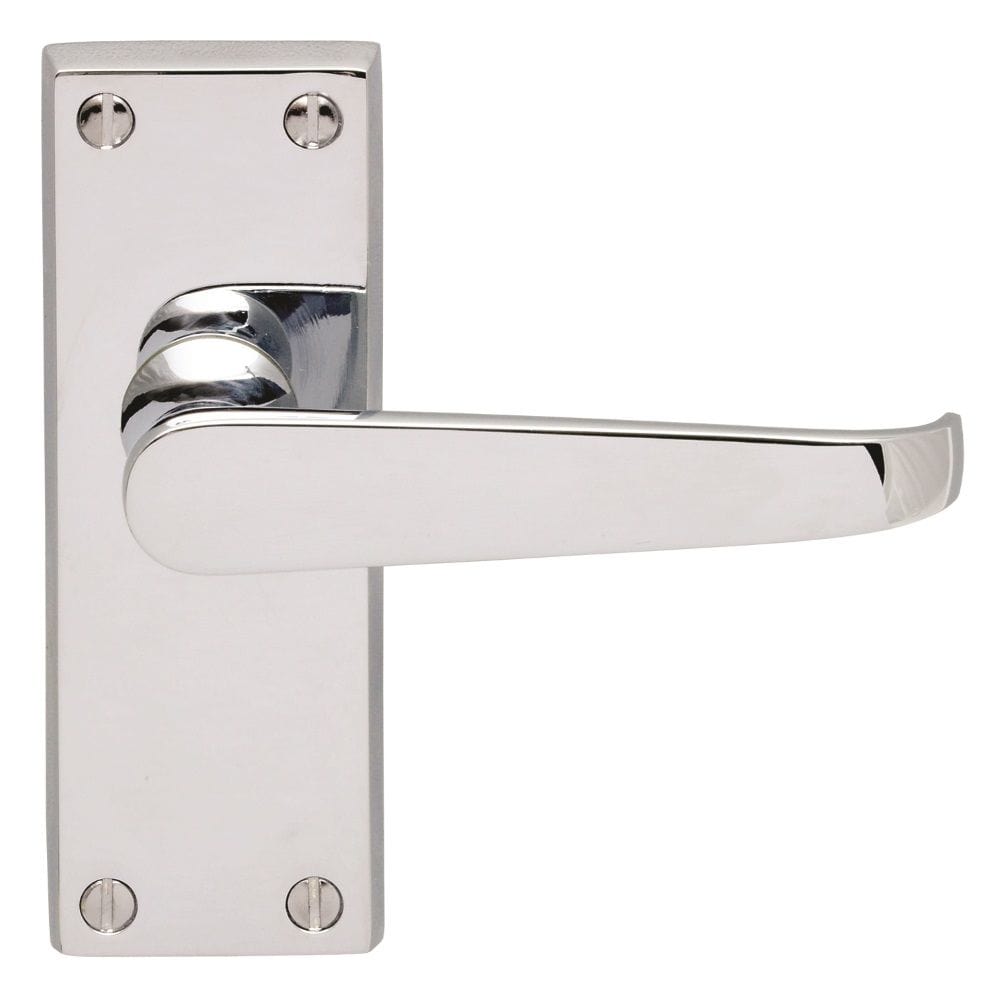 Carlisle Brass Door Furniture Polished Chrome / Latch Handles Carlisle Brass - Victorian Lever on Latch Backplate - Polished Chrome