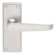 Carlisle Brass Door Furniture Satin Chrome / Latch Handles Carlisle Brass - Victorian Lever on Latch Backplate - Satin Chrome