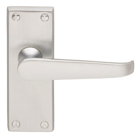 Carlisle Brass Door Furniture Satin Chrome / Latch Handles Carlisle Brass - Victorian Lever on Latch Backplate - Satin Chrome