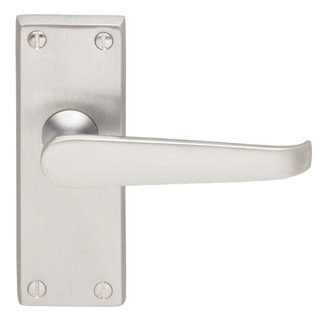 Carlisle Brass Door Furniture Satin Chrome / Latch Handles Carlisle Brass - Victorian Lever on Latch Backplate - Satin Chrome