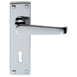 Carlisle Brass Door Furniture Polished Chrome / Std. Lock Handles Carlisle Brass - Victorian Lever on Lock Backplate - Polished Chrome