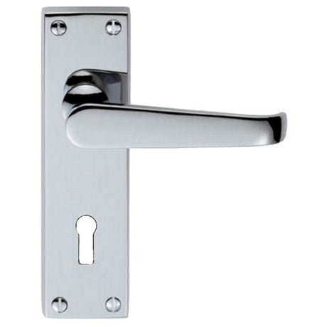 Carlisle Brass Door Furniture Polished Chrome / Std. Lock Handles Carlisle Brass - Victorian Lever on Lock Backplate - Polished Chrome