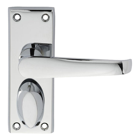 Carlisle Brass Door Furniture Polished Chrome / Privacy Handles Carlisle Brass - Victorian Lever on Privacy Backplate - Polished Chrome