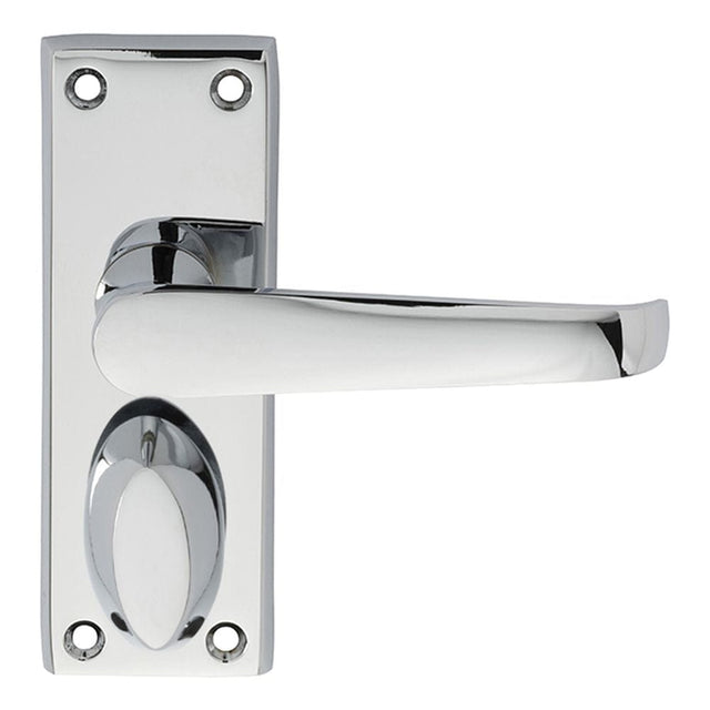 Carlisle Brass Door Furniture Polished Chrome / Privacy Handles Carlisle Brass - Victorian Lever on Privacy Backplate - Polished Chrome