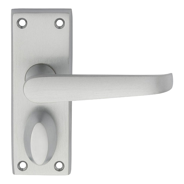 Carlisle Brass Door Furniture Satin Chrome / Privacy Handles Carlisle Brass - Victorian Lever on Privacy Backplate - Satin Chrome