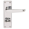 Carlisle Brass Door Furniture Polished Chrome / Bathroom Lock Handles Carlisle Brass - Victorian Lever on WC Bathroom Backplate - Polished Chrome