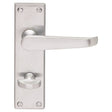 Carlisle Brass Door Furniture Satin Chrome / Bathroom Lock Handles Carlisle Brass - Victorian Lever on WC Bathroom Backplate - Satin Chrome