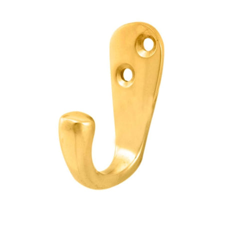 Carlisle Brass Accessories Polished Brass / Single Coat Hooks Carlisle Brass - Victorian Robe Hook - Polished Brass
