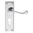Carlisle Brass Door Furniture Polished Chrome / Euro Profile Lock Handles Carlisle Brass - Victorian Scroll Lever on Euro Lock Backplate - Polished Chrome