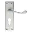 Carlisle Brass Door Furniture Satin Chrome / Euro Profile Lock Handles Carlisle Brass - Victorian Scroll Lever on Euro Lock Backplate - Satin Chrome