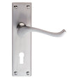 Carlisle Brass Door Furniture Satin Chrome / Std. Lock Handles Carlisle Brass - Victorian Scroll Lever on Lock Backplate - Satin Chrome