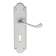Carlisle Brass Door Furniture Satin Chrome / Std. Lock Handles Carlisle Brass - Victorian Scroll Lever on Shaped Lock Backplate - Satin Chrome