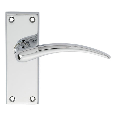 Carlisle Brass Door Furniture Polished Chrome / Latch Handles Carlisle Brass - Wing Lever on Short Latch Backplate - Polished Chrome