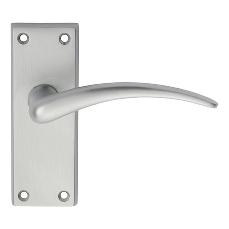 Carlisle Brass Door Furniture Satin Chrome / Latch Handles Carlisle Brass - Wing Lever on Short Latch Backplate - Satin Chrome