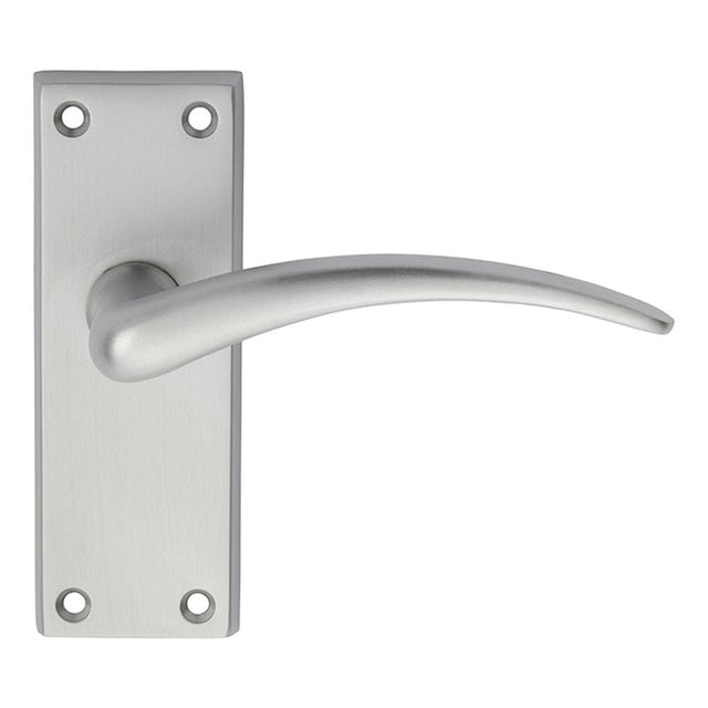 Carlisle Brass Door Furniture Satin Chrome / Latch Handles Carlisle Brass - Wing Lever on Short Latch Backplate - Satin Chrome