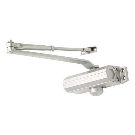 This is an image of a Eurospec - Overhead Door Closer - Silver that is availble to order from Trade Door Handles in Kendal.