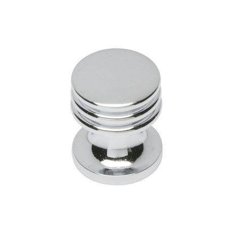 This is an image of a FTD - Ringed Knob - Polished Chrome that is availble to order from Trade Door Handles in Kendal.