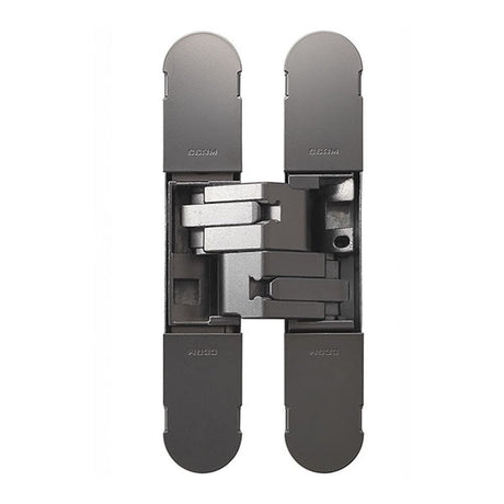 This is an image of a Eurospec - 100mm Ceam 3D Concealed Hinge 1130 - Black Nickel that is availble to order from Trade Door Handles in Kendal.