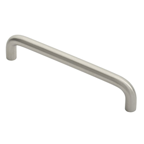 This is an image of a Eurospec - Cabinet Pull D Handle - Satin Stainless Steel that is availble to order from Trade Door Handles in Kendal.