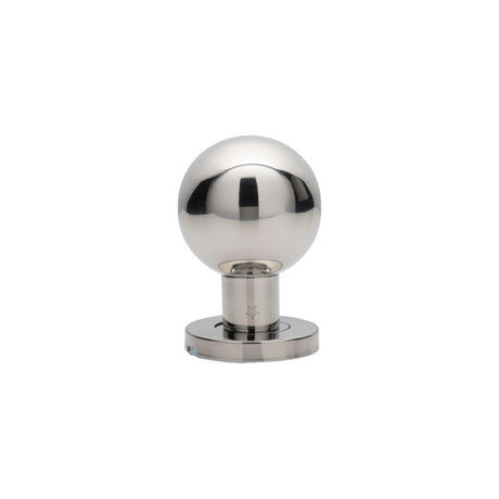 This is an image of a Eurospec - Mortice Knob on Sprung Round Rose - Bright Stainless Steel that is availble to order from Trade Door Handles in Kendal.