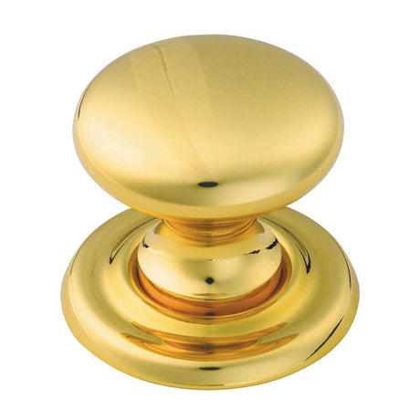 This is an image of a FTD - Victorian Knob 38mm - Polished Brass that is availble to order from Trade Door Handles in Kendal.