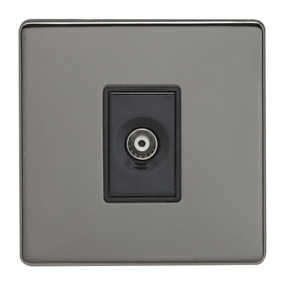 This is an image showing Eurolite Concealed 6mm TV - Black Nickel (With Black Trim) ecbn1tvb available to order from trade door handles, quick delivery and discounted prices.