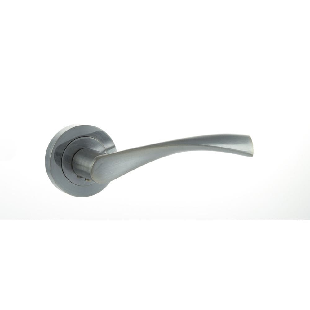 Eco Door Furniture Satin Chrome / Round Rose Eco Aqua Aluminium Lever on Round Rose - Satin Chrome