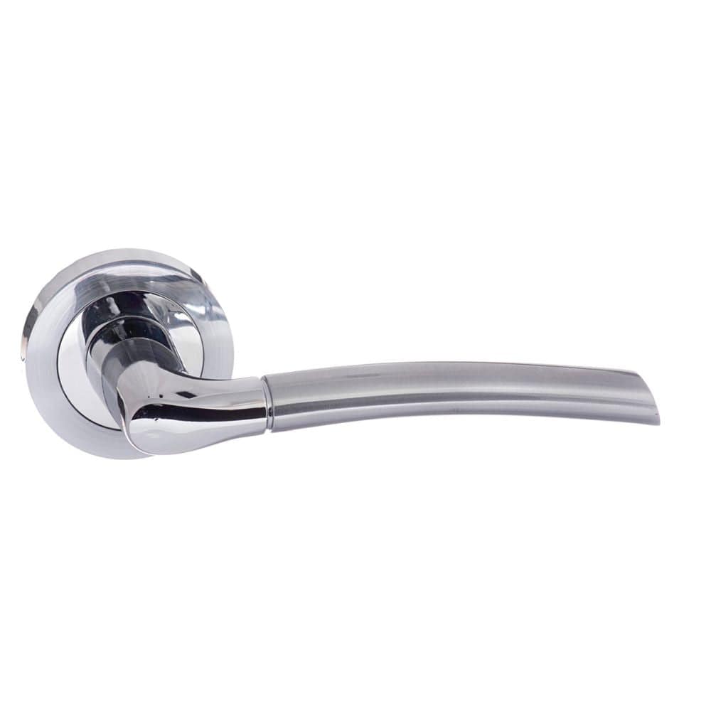 Eco Door Furniture Satin Chrome/Polished Chrome / Round Rose Eco Swell Aluminium Lever on Round Rose - Satin Chrome/Polished Chrome