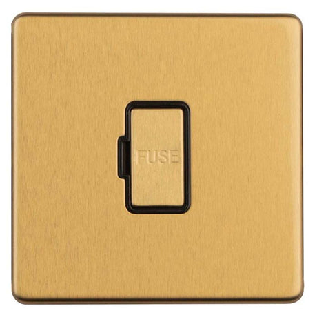 This is an image showing Eurolite Concealed 3mm 13Amp Un-Switched Fuse Spur - Satin Brass ecsbuswfb available to order from trade door handles, quick delivery and discounted prices.