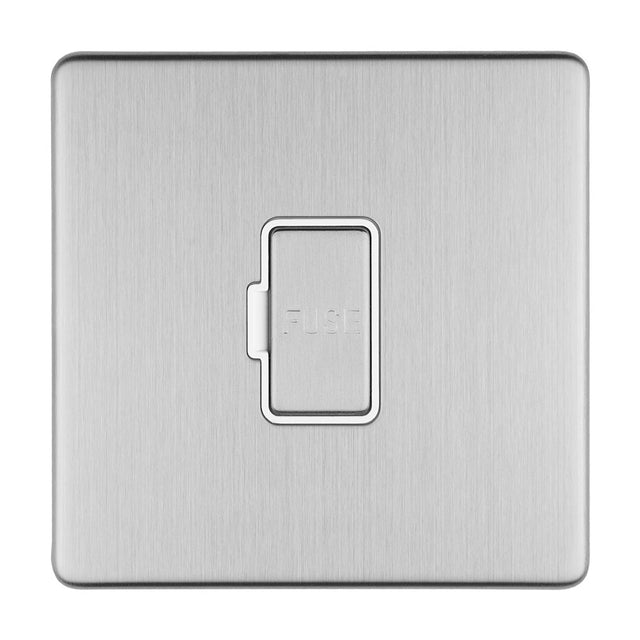 This is an image showing Eurolite Concealed 3mm 13Amp Unswitched Fuse Spur - Stainless Steel (With Matching Trim) ecssuswfw available to order from trade door handles, quick delivery and discounted prices.