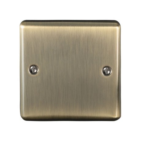This is an image showing Eurolite Enhance Decorative Single Blank Plate - Antique Brass en1babb available to order from trade door handles, quick delivery and discounted prices.