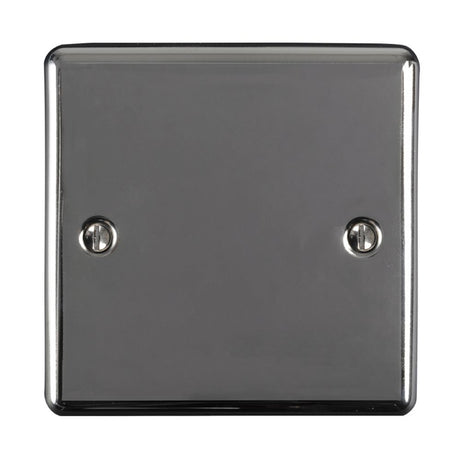This is an image showing Eurolite Enhance Decorative Single Blank Plate - Black Nickel en1bbn available to order from trade door handles, quick delivery and discounted prices.