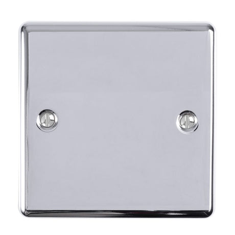 This is an image showing Eurolite Enhance Decorative Single Blank Plate - Polished Chrome en1bpc available to order from trade door handles, quick delivery and discounted prices.