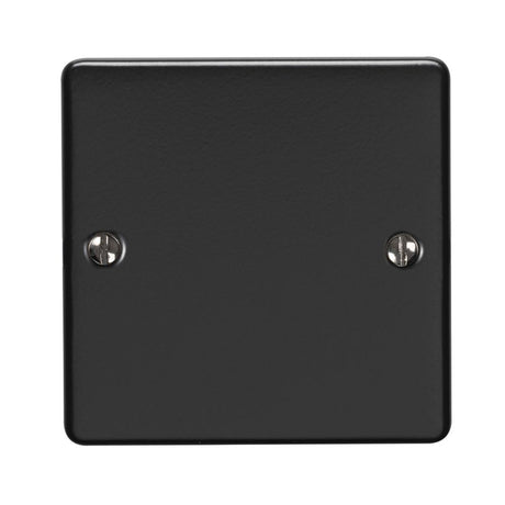 This is an image showing Eurolite Enhance Decorative Single Blank Plate - Matt Black en1bmbb available to order from trade door handles, quick delivery and discounted prices.