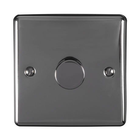 This is an image showing Eurolite Enhance Decorative 1 Gang Dimmer - Black Nickel en1dledbn available to order from trade door handles, quick delivery and discounted prices.
