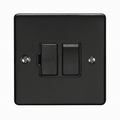This is an image showing Eurolite Enhance Decorative Switched Fuse Spur - Matt Black (With Black Trim) enswfmbb available to order from trade door handles, quick delivery and discounted prices.