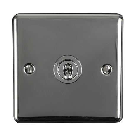This is an image showing Eurolite Enhance Decorative 1 Gang Toggle Switch - Black Nickel ent1swbn available to order from trade door handles, quick delivery and discounted prices.