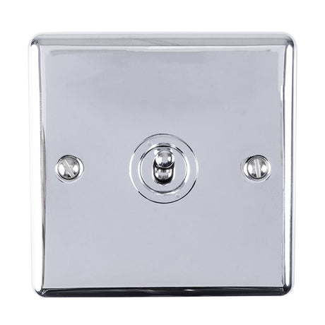 This is an image showing Eurolite Enhance Decorative 1 Gang Toggle Switch - Polished Chrome ent1swpc available to order from trade door handles, quick delivery and discounted prices.