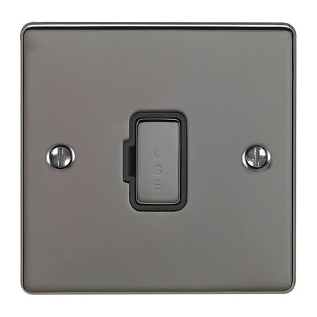 This is an image showing Eurolite Enhance Decorative Unswitched Fuse Spur - Black Nickel (With Black Trim) enuswfbnb available to order from trade door handles, quick delivery and discounted prices.