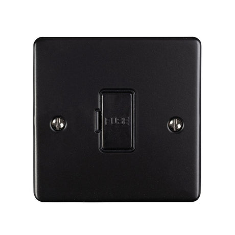 This is an image showing Eurolite Enhance Decorative Unswitched Fuse Spur - Matt Black (With Black Trim) enuswfmbb available to order from trade door handles, quick delivery and discounted prices.