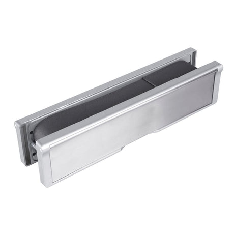This is an image of a Eurospec - Intumescent Letterbox Assemblies 254mm. SSS - Satin Stainless Steel that is availble to order from Trade Door Handles in Kendal.