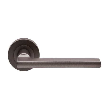 This is an image of a Carlisle Brass - Trentino Lever on Rose - Matt Bronze that is availble to order from Trade Door Handles in Kendal.