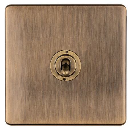 EuroLite Electrical Antique Brass / Concealed 3mm 1-4 Gang Toggle Switch Satin Brass Eurolite 1 Gang 10Amp 2Way Toggle Switch- Antique Brass