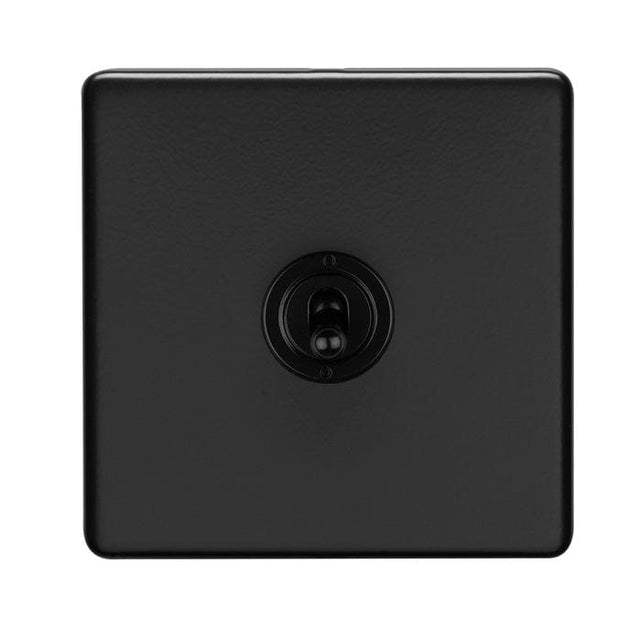 EuroLite Electrical Matt Black / Concealed 3mm 1-4 Gang Toggle Switch Satin Brass Eurolite 1 Gang 10Amp 2Way Toggle Switch - Matt Black