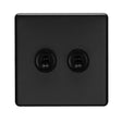 EuroLite Electrical Matt Black / Concealed 3mm 1-4 Gang Toggle Switch Satin Brass Eurolite 2 Gang 10Amp 2Way Toggle Switch - Matt Black