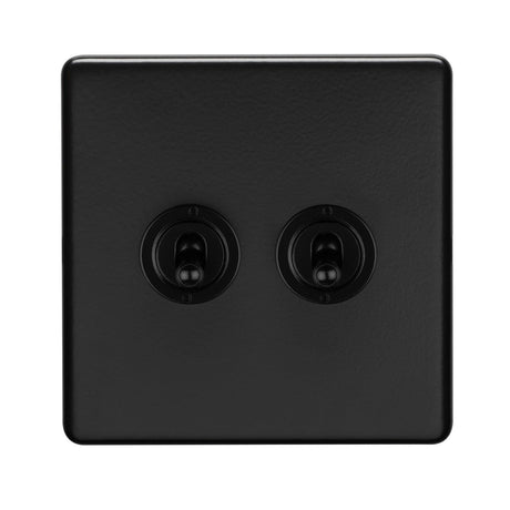 EuroLite Electrical Matt Black / Concealed 3mm 1-4 Gang Toggle Switch Satin Brass Eurolite 2 Gang 10Amp 2Way Toggle Switch - Matt Black