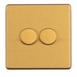 EuroLite Electrical Satin brass / Concealed 3mm 1 Gang Dimmer - LED Eurolite 2 Gang Dimmer - Satin brass
