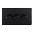 EuroLite Electrical Matt Black / Concealed 3mm 1 Gang Dimmer - LED Eurolite 3 Gang Dimmer - Matt Black
