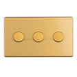 EuroLite Electrical Satin brass / Concealed 3mm 1 Gang Dimmer - LED Eurolite 3 Gang Dimmer - Satin brass